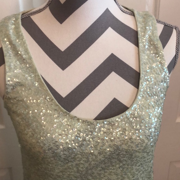 J. Crew Light Green Sequin Tank - Picture 3 of 5